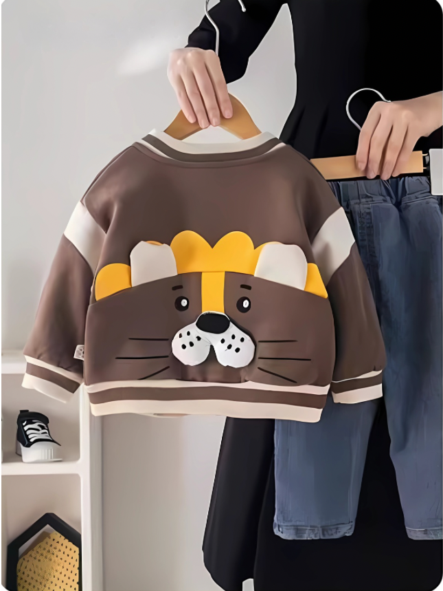 Lion Jacket with Inner Shirt & Jeans Set for Winters
