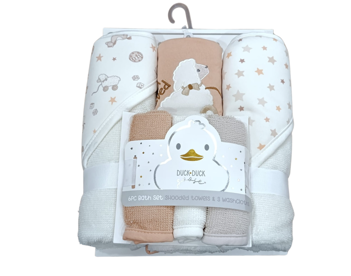 Duck•Duck Goose - Hooded Towel & Washcloths Bath Set Of 6