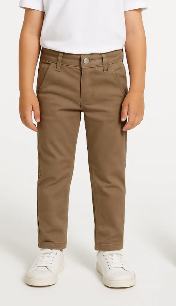 Slim-Fit Brown Pants
