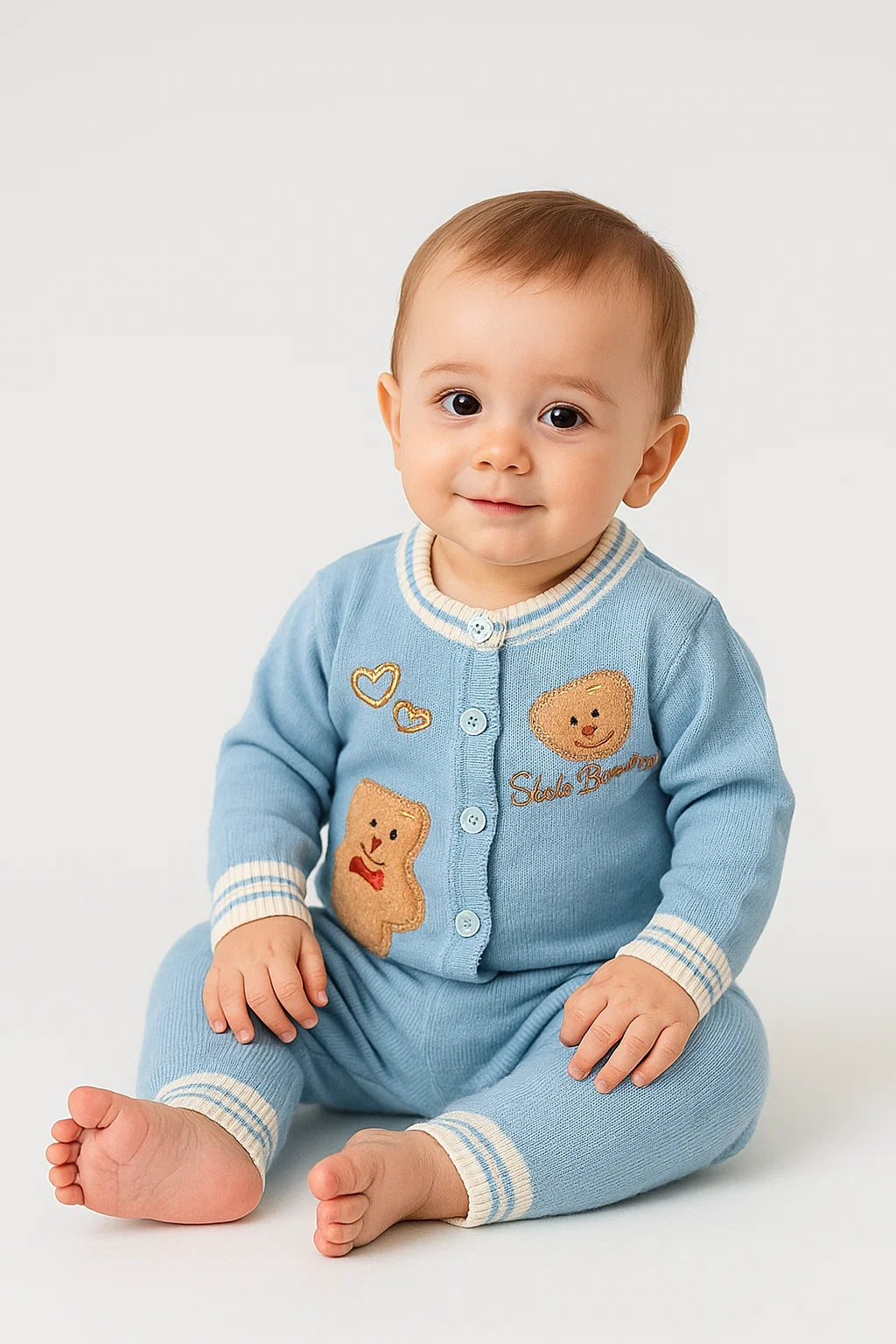 Teddy Bear Knitted Baby Outfit – 2 Piece Set