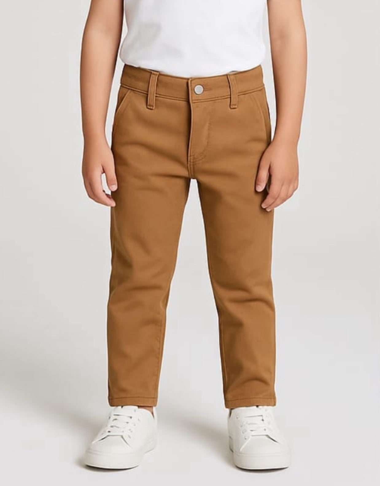 Slim Fit Chino Pants - Camel Brown