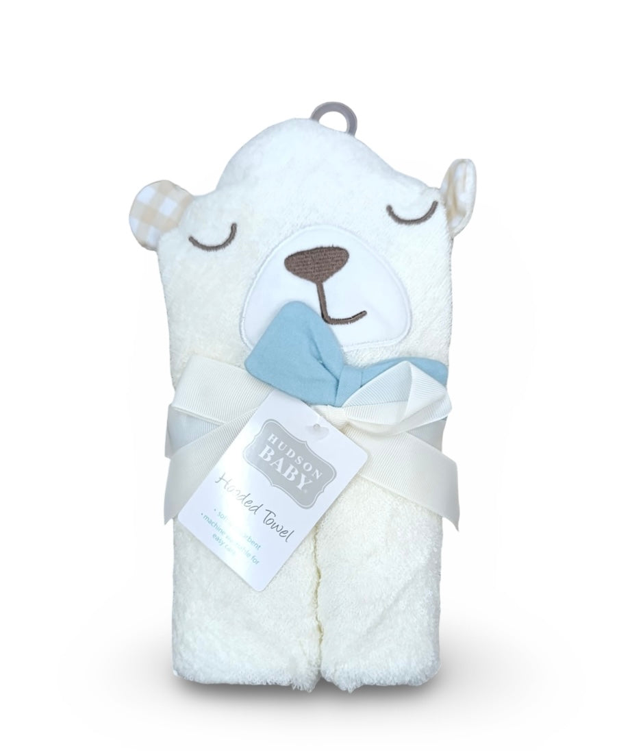 Hudson Baby Hooded Towel – White Bear
