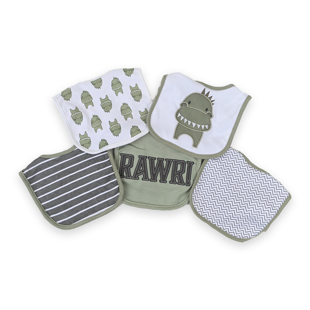 Rawr 5 Piece Bib Set