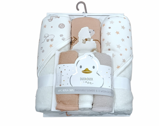 Duck•Duck Goose - Hooded Towel & Washcloths Bath Set Of 6