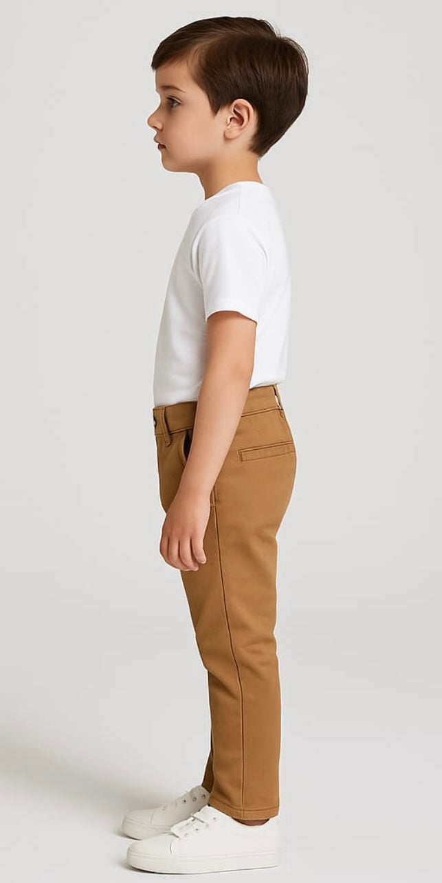 Slim Fit Chino Pants - Camel Brown