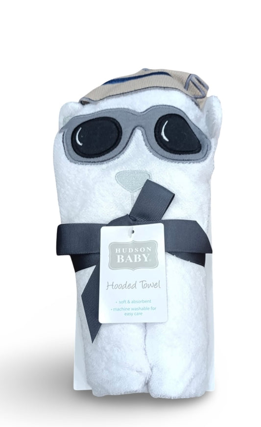 Hudson Baby Hooded Towel – Bear with Sunglasses Design