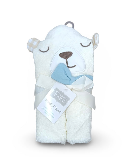 Hudson Baby Hooded Towel – White Bear