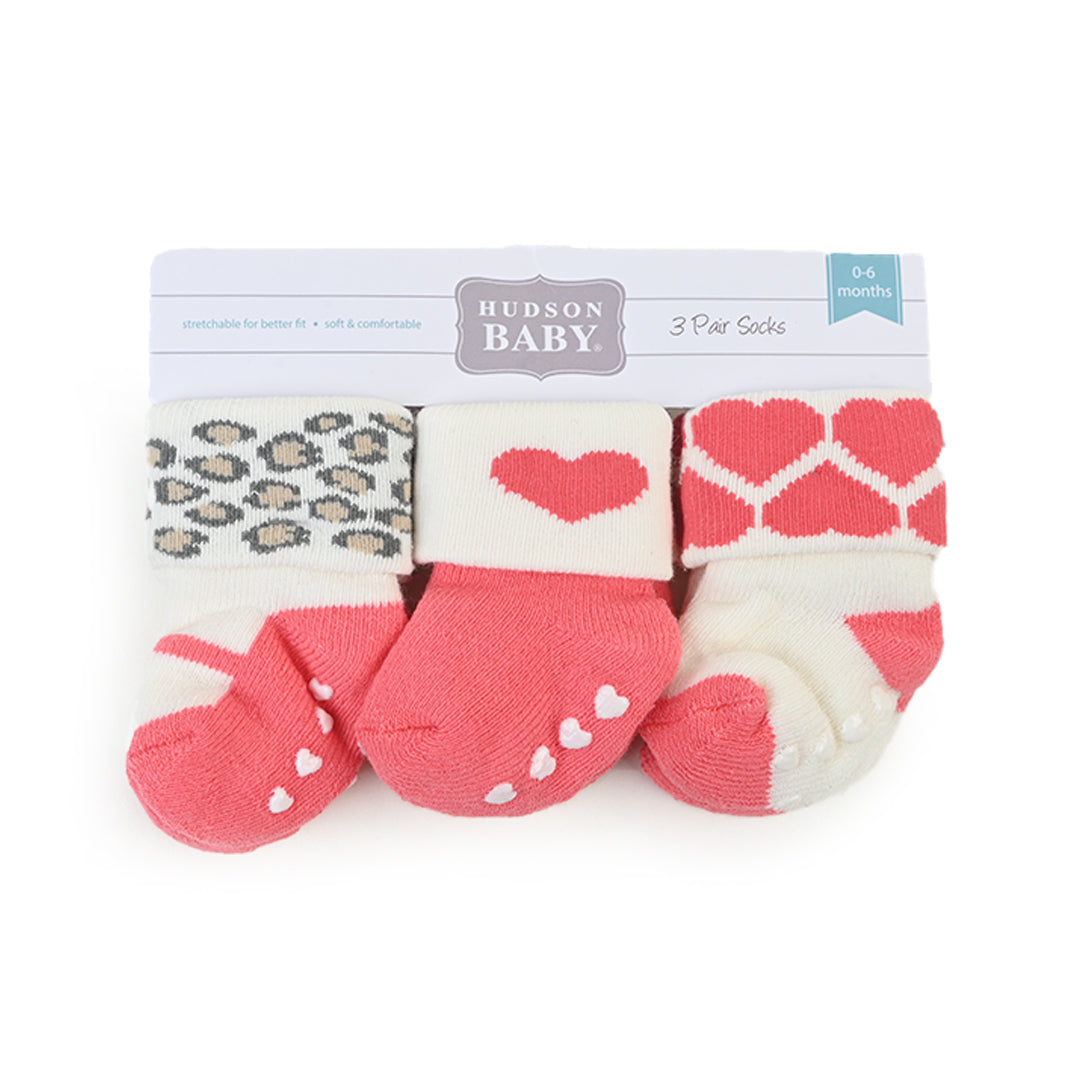 Leopard Heart Socks Pack Of 3