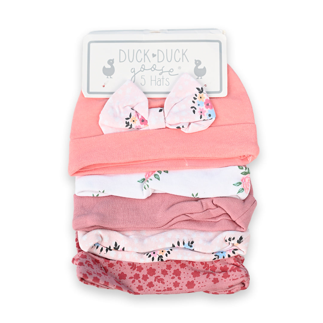 Duck & Duck Flower 5 Piece Cotton Cap Set