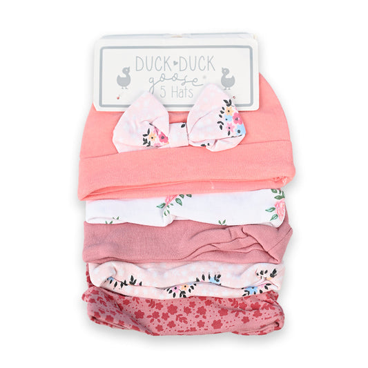 Duck & Duck Flower 5 Piece Cotton Cap Set