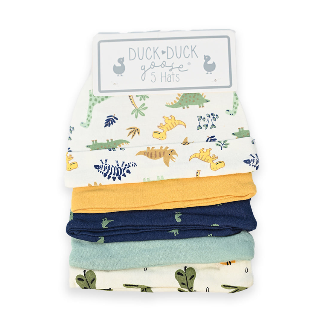 Duck & Duck Dino 5 Piece Cotton Cap Set