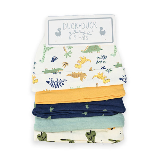 Duck & Duck Dino 5 Piece Cotton Cap Set