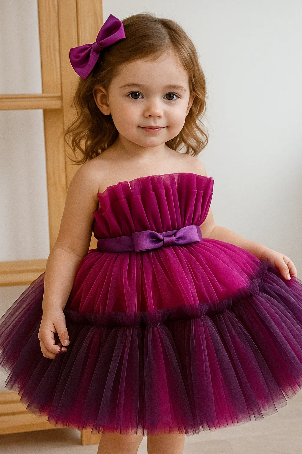 Berry Ombre Tulle Party Dress – For Baby Girls
