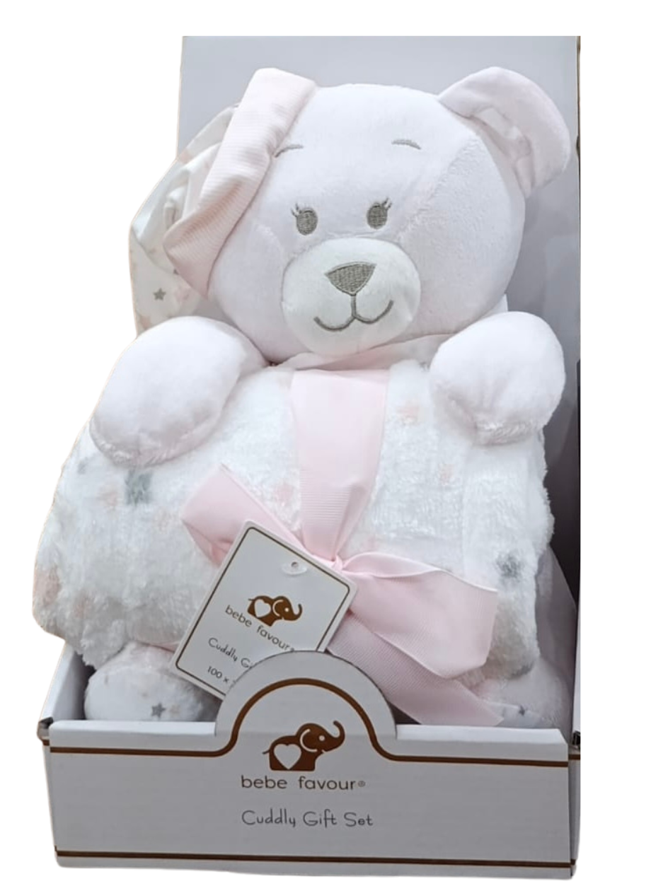 Baby Blanket with Cuddle Teddy Bear - Stuff Toy